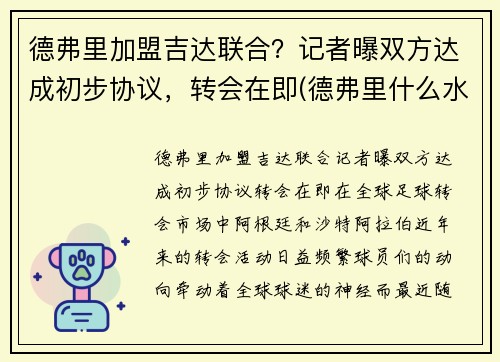 德弗里加盟吉达联合？记者曝双方达成初步协议，转会在即(德弗里什么水平)